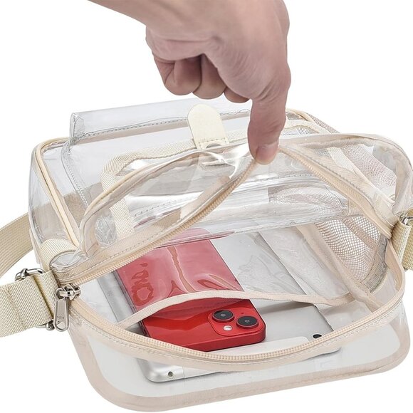 Clear Crossbody Bag for Stadium Events & Concerts - Adjustable Shoulder Strap Pu - Picture 7 of 8